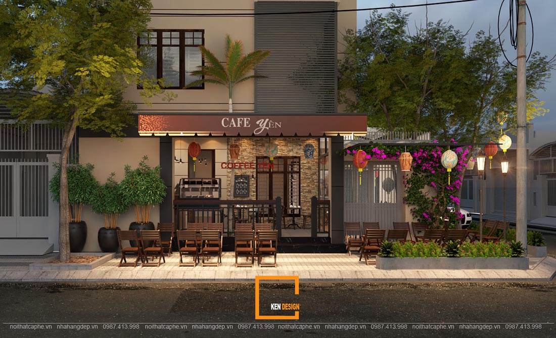 Thiết kế quán cafe tại nhà phố